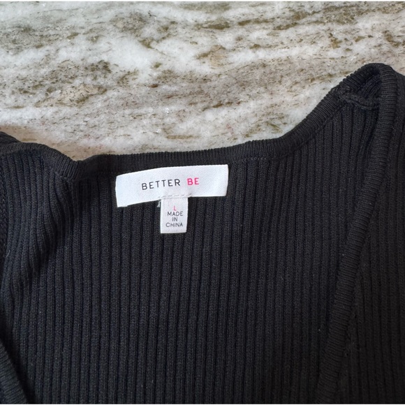 Better Be Black Knit Maxi Dress w/ Slit Womens Size Large - Picture 3 of 4